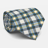 Blue and Yellow Plaid Necktie Tie Krawatte (Gerollt)