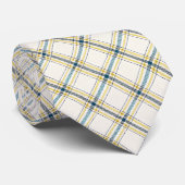 Blue and Yellow Plaid Necktie Tie Krawatte (Gerollt)