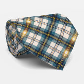 Blue and Yellow Plaid Necktie Tie Krawatte (Gerollt)