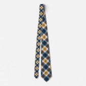 Blue and Yellow Plaid Necktie Tie Krawatte (Rückseite)