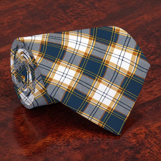 Blue and Yellow Plaid Necktie Tie Krawatte