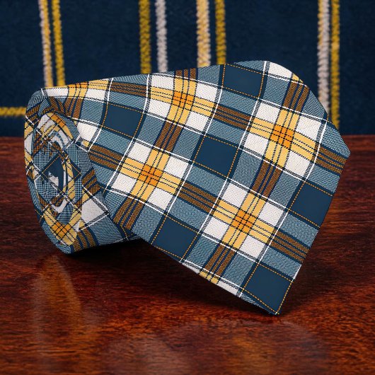 Blue and Yellow Plaid Necktie Tie Krawatte