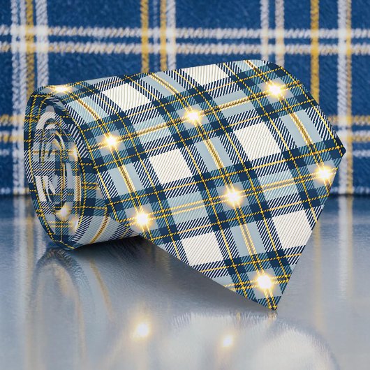 Blue and Yellow Plaid Necktie Tie Krawatte