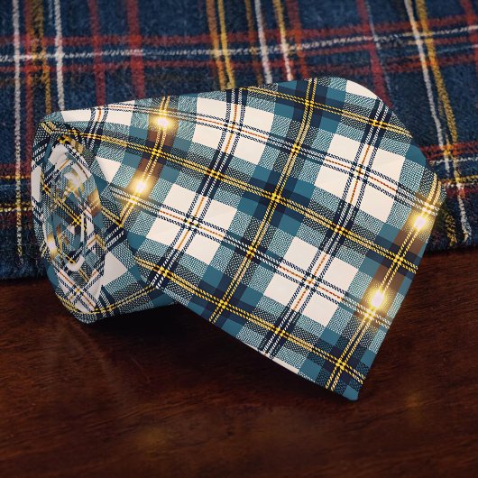 Blue and Yellow Plaid Necktie Tie Krawatte