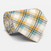 Blue and Yellow Plaid Necktie Tie Krawatte (Gerollt)