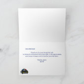 Blue and Yellow Police Retirement Danke Karte (Innenseite)