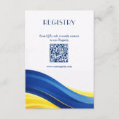 Blue and Yellow Registry & Honeymoon Fund Begleitkarte (Vorderseite)