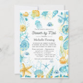 Blue and Yellow Sea Life Dusche by Mail Einladung (Vorderseite)