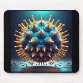 Blue And Yellow Spore Ball Mousepad (Vorne)