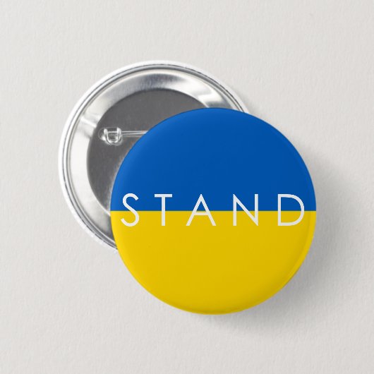 Blue and Yellow Stand mit der Ukraine Button (Vorne & Hinten)