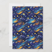 Blue and Yellow Starry Night 21. Geburtstag Einladung (Rückseite)