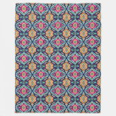 Blue and Yellow Stylish Bohemian Fleecedecke (Vorderseite)