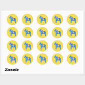 Blue and Yellow Swedish Dala Horse Sticker (Blatt)