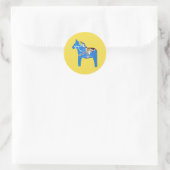 Blue and Yellow Swedish Dala Horse Sticker (Tasche)
