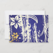 Blue and Yellow Swirt Wedding Dankeschön Card Dankeskarte (Rückseite)