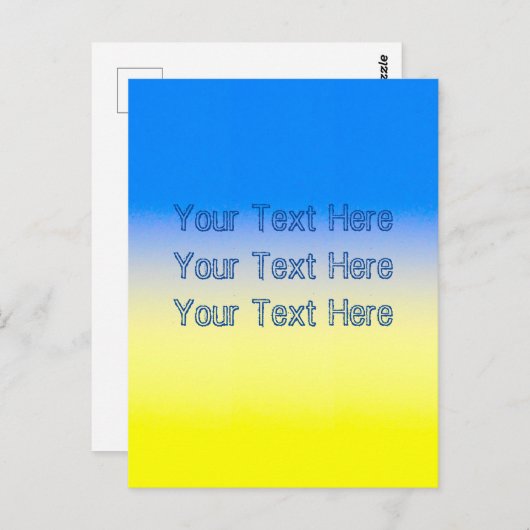 Blue and Yellow Ukraine Inspirierter benutzerdefin Postkarte (Vorne/Hinten)