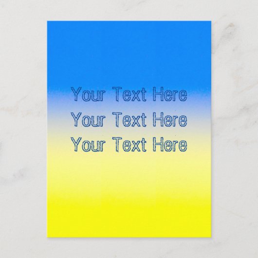 Blue and Yellow Ukraine Inspirierter benutzerdefin Postkarte (Vorderseite)