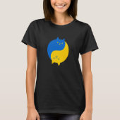 Blue and Yellow Victory Cats Balanced Yin Yang Meo T-Shirt (Vorderseite)
