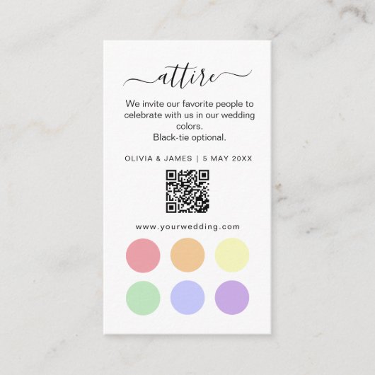 Blue and Yellow Wedding Attire Dress Code Card Begleitkarte (Vorderseite)