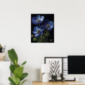 Blue Anemone Blume Art Print Poster (Heimbüro)