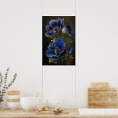 Blue Anemone Blume Art Print Poster (Küche)