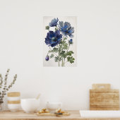 Blue Anemone Blume Art Print Poster (Küche)