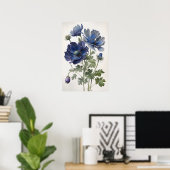 Blue Anemone Blume Art Print Poster (Heimbüro)