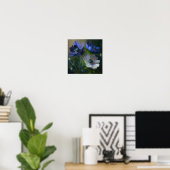 Blue Anemone Blume Art Print Poster (Heimbüro)