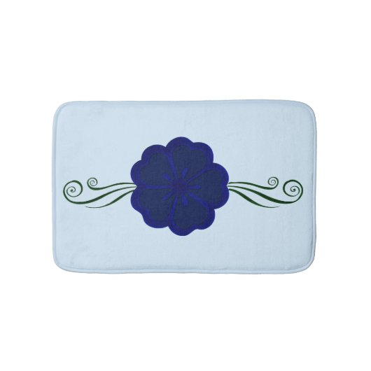 Blue Anemone Blume Bath Mat Badematte (Vorderseite)