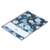 Blue Anemone Blume Notebook - Bloral Digital Art Notizblock (Linke Seite)