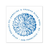 Blue Anemone Blume Rücksendeadresse Botanisch Permastempel (Design)