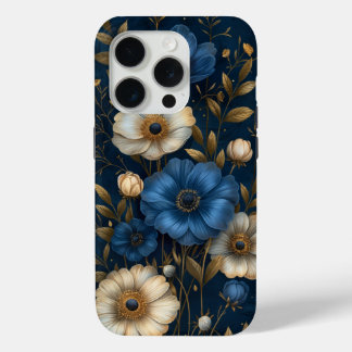 Blue Anemone Floral Gold Design Case-Mate iPhone Hülle