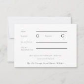 Blue Anemone Mitternacht, Hochzeitsrampe RSVP Karte (Rückseite)