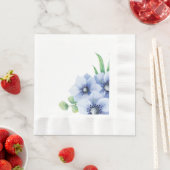 Blue Anemone und Eucalyptus Wedding Paper Napkin Serviette (Beispiel)