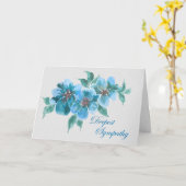 Blue Anemones Sympathie Card - Aquarell Karte (Gelbe Blume)