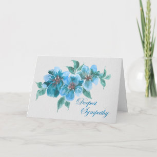 Blue Anemones Sympathie Card - Aquarell Karte