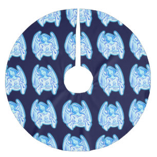 Blue Angel Christmas Tree Skirt Polyester Weihnachtsbaumdecke