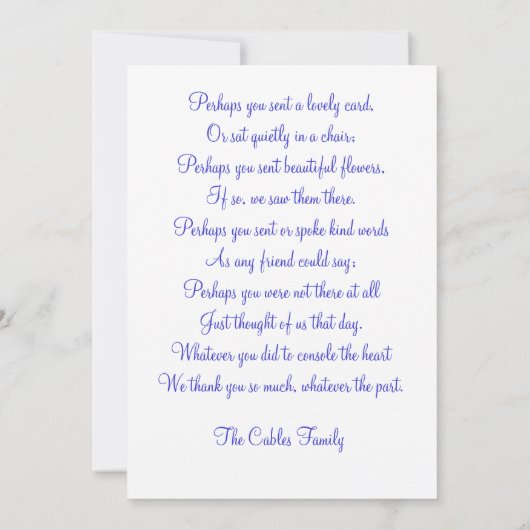 Blue Angel Dankeskarte (Rückseite)