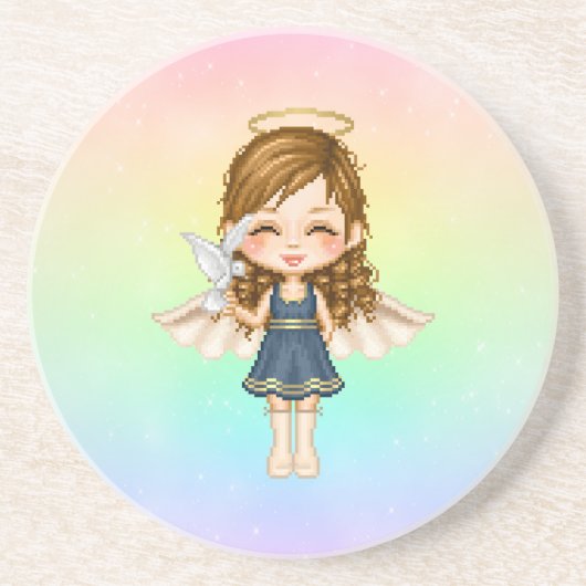 Blue Angel Pixel Art Untersetzer (Vorne)