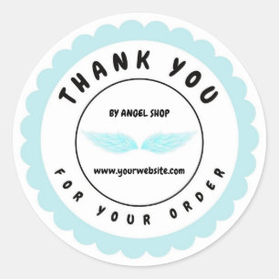 Blue Angel Wings Circle Customizing Runder Aufkleber