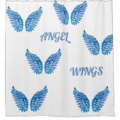 Blue Angel Wings Design Duschvorhang (Vorderseite)