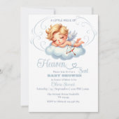 Blue Angela Silhouetten Sent Baby Dusche Einladung (Vorderseite)