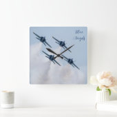 Blue Angels Clock Quadratische Wanduhr (Zuhause)