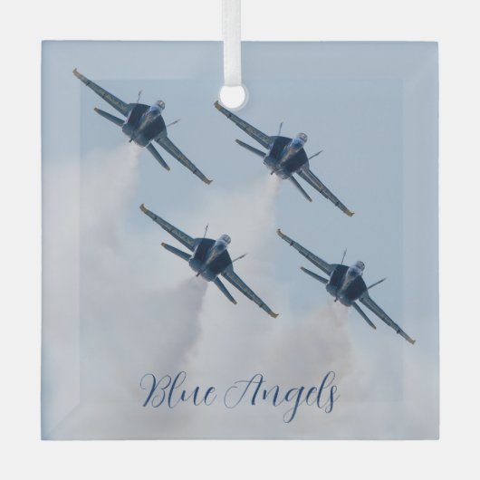 Blue Angels Glass Ornament Aus Glas (Vorderseite)