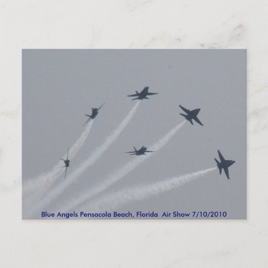 BLUE ANGELS Pensacola Beach, Florida Air Show Postkarte (Vorderseite)