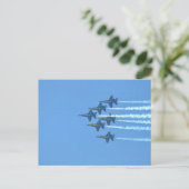 Blue Angels Six-Jet-Diagonalformation mit Rauch Postkarte (Stehend Vorderseite)