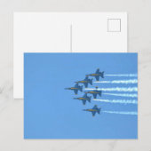 Blue Angels Six-Jet-Diagonalformation mit Rauch Postkarte (Vorne/Hinten)