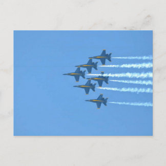 Blue Angels Six-Jet-Diagonalformation mit Rauch Postkarte