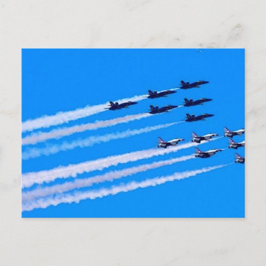 Blue Angels und Thunderbirds Flug Geschichte Postkarte (Vorderseite)