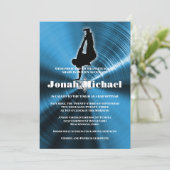 Blue Angesagt-Hop Dance Dancer Bar Mitzvah Einladu Einladung (Stehend Vorderseite)